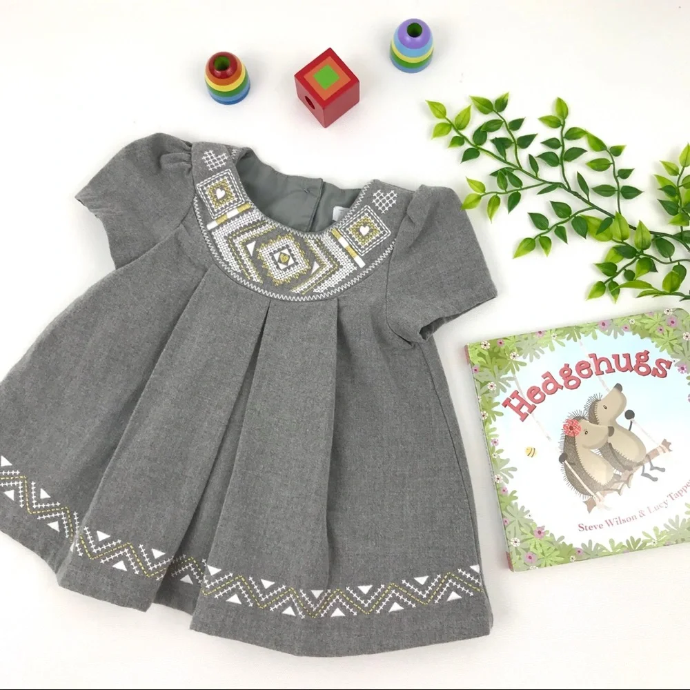 Tahari Baby Light Grey Dress - Picture 1 of 3